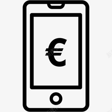 移动欧元iphone智能手机图标图标