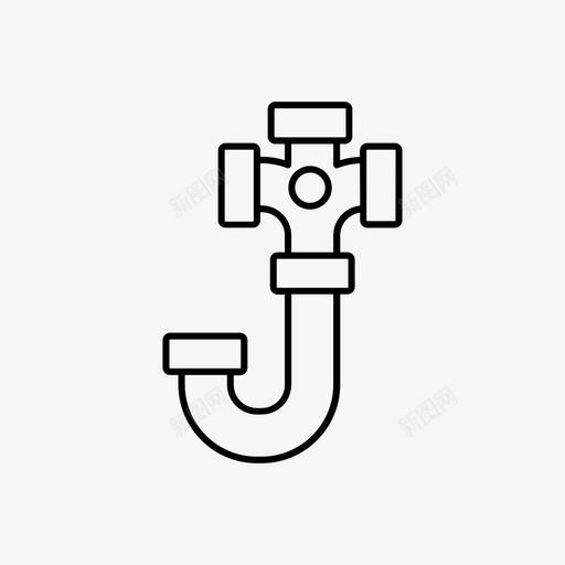 弯管建筑施工图标svg_新图网 https://ixintu.com 工具 建筑 弯管 施工