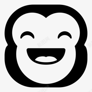 快乐猴子黑猩猩表情符号图标图标