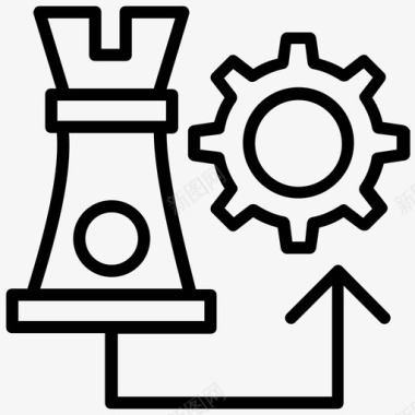 战略管理国际象棋商业战略企业战略图标图标