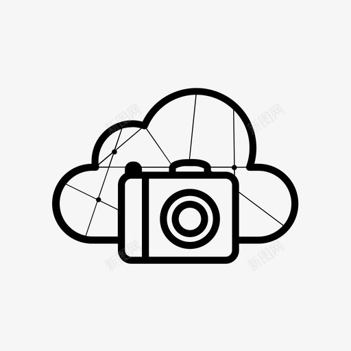 照相机云设备图标svg_新图网 https://ixintu.com 云 云线和点 图片 照片 照相机 设备 镜头