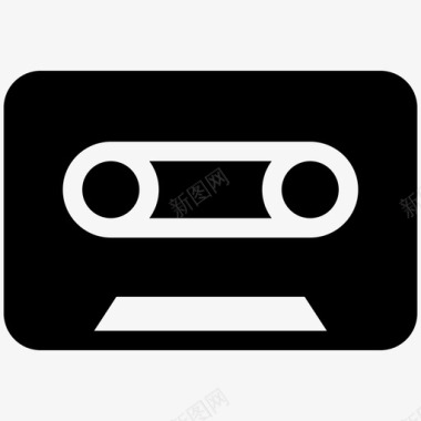 盒式磁带音频音乐和音频填充图标图标