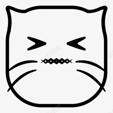 猫生病表情符号恶心图标图标