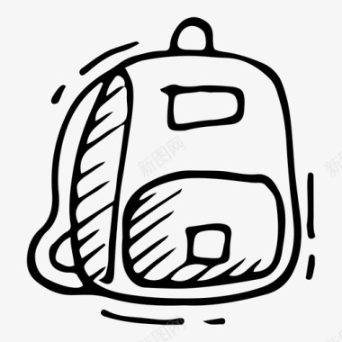 背包书包涂鸦教育图标图标