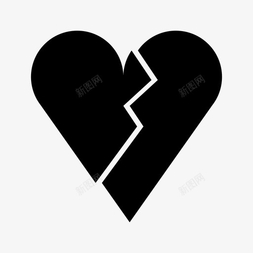 破碎的心离婚爱情图标svg_新图网 https://ixintu.com 分离 浪漫 爱情 破碎的心 离婚