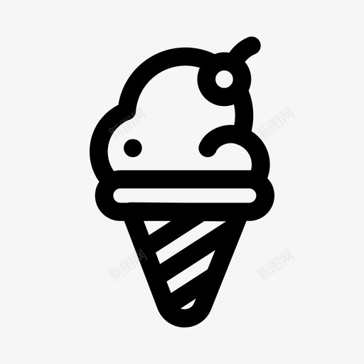 冰激凌冰淇淋蛋卷图标svg_新图网 https://ixintu.com 冰淇淋 冰激凌 甜品 甜点 生活图标勾勒出浓浓的气息 蛋卷