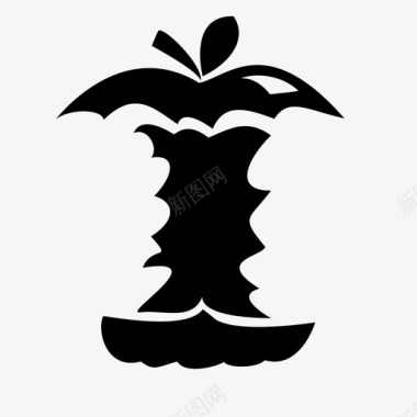 苹果核食物水果图标图标