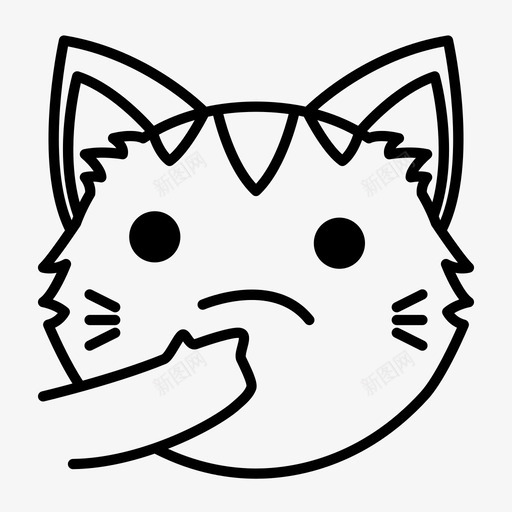 思考猫脸好奇表情图标svg_新图网 https://ixintu.com 嗯 好奇 思考猫脸 推测 猫表情 表情