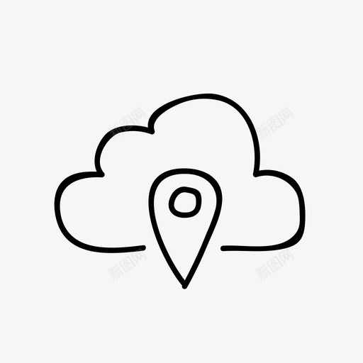 位置城市gps图标svg_新图网 https://ixintu.com gps 云彩手绘 位置 地点 城市 导航
