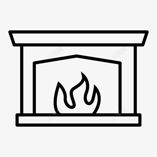 壁炉烟囱室内消防处图标svg_新图网 https://ixintu.com 壁炉 室内消防处 烟囱