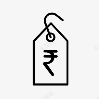 价格标签成本印度货币图标图标