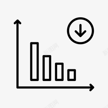 递减图递减向下图标图标