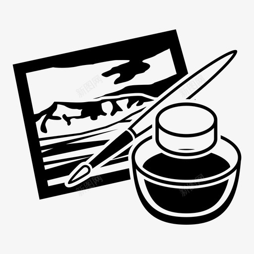 绘画画笔插图图标svg_新图网 https://ixintu.com 创意工具 图像 图片 插图 画笔 绘画