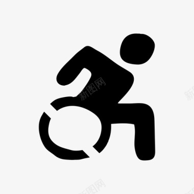 轮椅无障碍涂鸦手绘图标图标