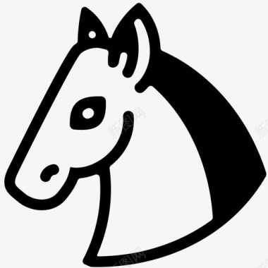 马动物马脸图标图标
