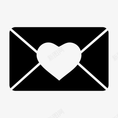 情书爱情问候邮件图标图标