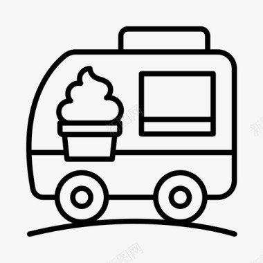 冰淇淋车公园夏令营图标图标