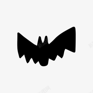 小蝙蝠涂鸦绘画图标图标