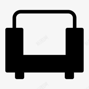 扶手椅经典沙发家具图标图标