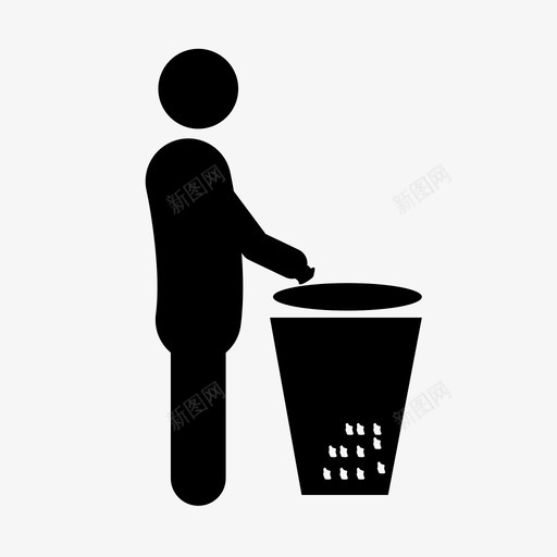 扔垃圾回收站垃圾图标svg_新图网 https://ixintu.com 回收站 垃圾 垃圾桶 扔垃圾