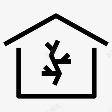 房屋裂缝废弃退化图标图标