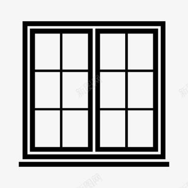窗平开窗窗玻璃图标图标