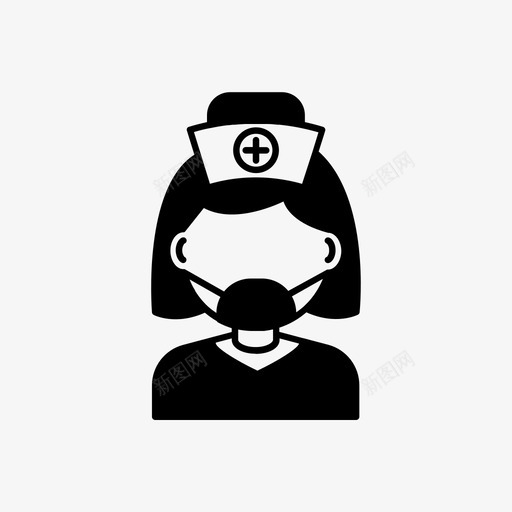 女护士医院医务人员图标svg_新图网 https://ixintu.com 医务人员 医院 女护士 病人