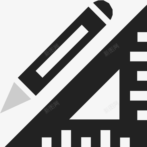 铅笔和尺子方格文具图标svg_新图网 https://ixintu.com 文具 方格 铅笔和尺子