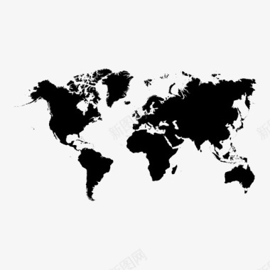 世界地图大陆国家图标图标