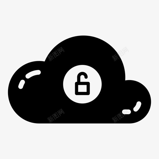 云解锁云计算云数据图标svg_新图网 https://ixintu.com 云数据 云服务 云解锁 云计算