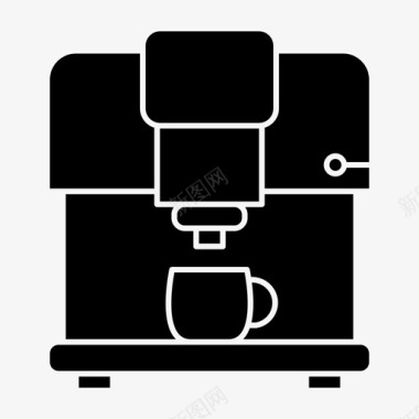 咖啡机浓缩咖啡机厨房用具图标图标