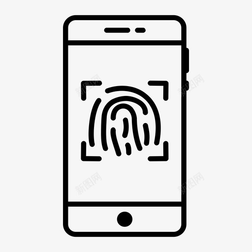 手机指纹登录手机图标svg_新图网 https://ixintu.com 安全 手机 手机指纹 登录