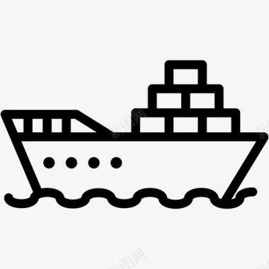 船舶货物海洋图标图标