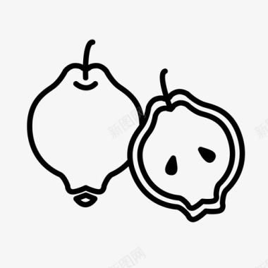 木瓜苹果食物图标图标
