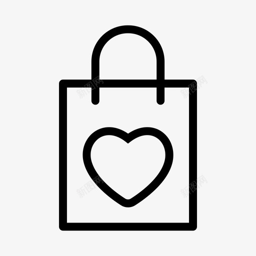 购物袋的爱心情人节图标svg_新图网 https://ixintu.com 心 情人节 购物袋的爱