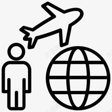 商务旅行旅游世界旅行图标图标