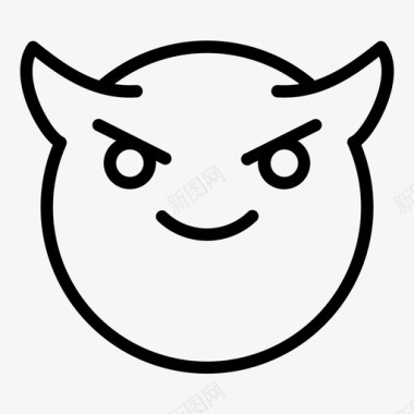 魔鬼快乐表情符号表情符号脸图标图标