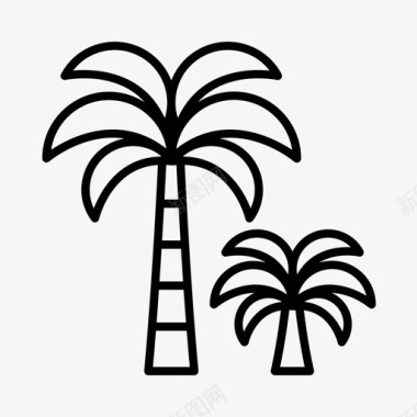 棕榈树古埃及尼罗河图标图标