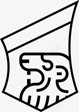 盾狮盾徽防御图标图标