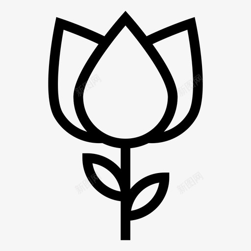 花卉商业成长图标svg_新图网 https://ixintu.com 商业 成长 玫瑰 美容和spa系列图标第1卷 自然 花卉