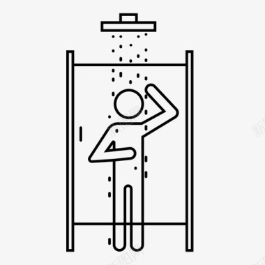 淋浴间浴室图标图标
