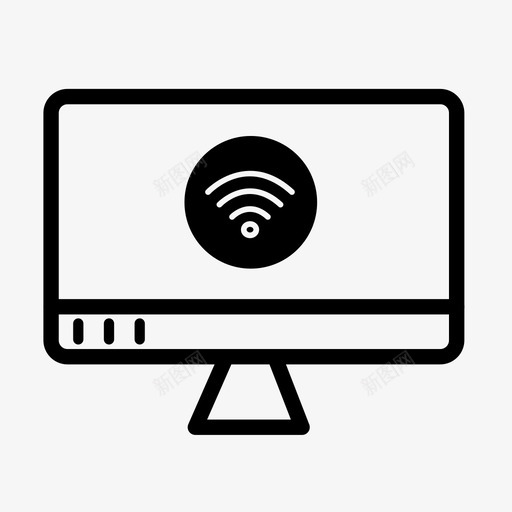 wifi桌面台式电脑互联网图标svg_新图网 https://ixintu.com wifi桌面 互联网 台式电脑 无线连接