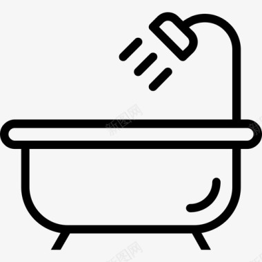 浴缸浴室家图标图标