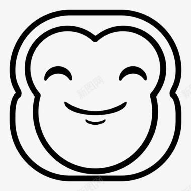 微笑猴子黑猩猩表情符号图标图标