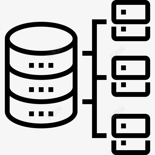 数据库架构网络组织图标svg_新图网 https://ixintu.com 数据库架构 数据组织和管理 服务器 组织 结构 网络