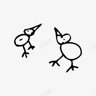 小鸟小鸡复活节图标图标