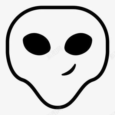 外星人微笑表情符号微笑图标图标