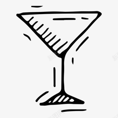 鸡尾酒杯酒精厨房图标图标