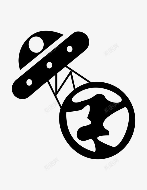 飞碟外星人火箭图标svg_新图网 https://ixintu.com 外星人 太空 火箭 科学 飞碟