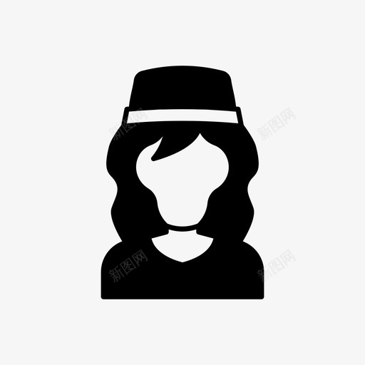 戴帽子的女孩头像人图标svg_新图网 https://ixintu.com 人 头像 戴帽子的女孩 用户 风格